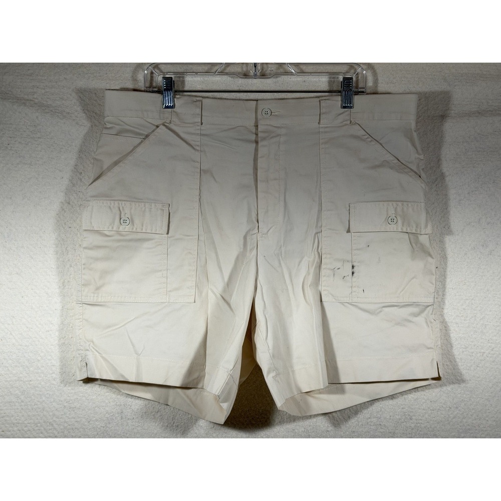 Sportif Cargo Shorts Mens 40 Ivory Utility Hiking Work Casual 7 Inch Inseam